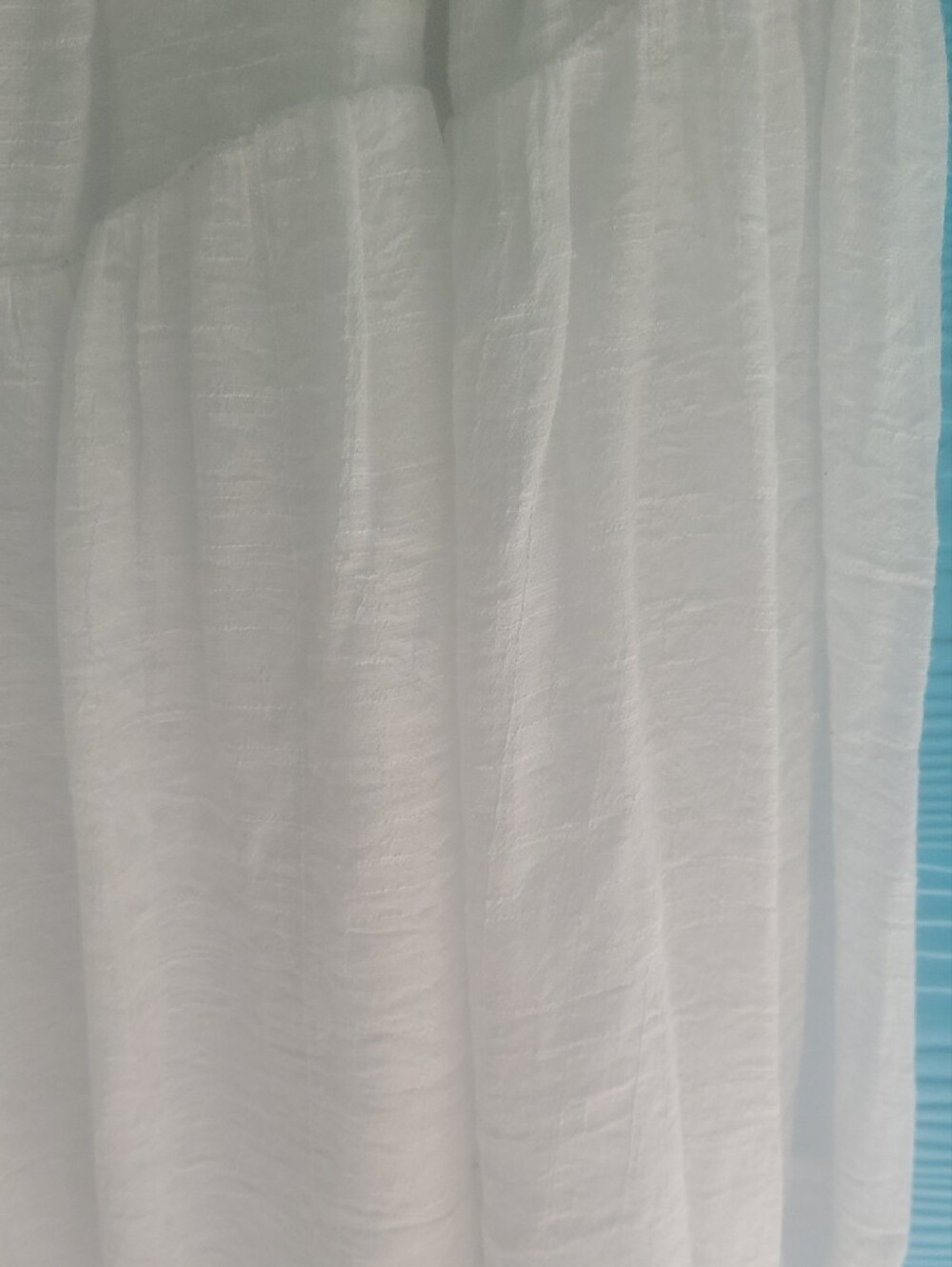 White Maxi Skirt - Lightweight Tiered Summer Skirt Large - Picture 6 of 8